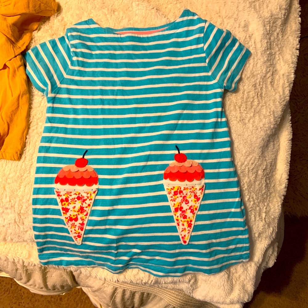 Mini Boden ice cream pocket striped T-shirt tunic dress